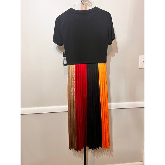 Karl Lagerfeld Paris Size 6 Colorblock Pleated Midi Dress NWT - Picture 7 of 10